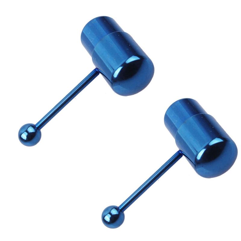 US 1-2 Pack Vibrating Tongue Ring Stainless Steel Punk Tongue Bar Body Piercing