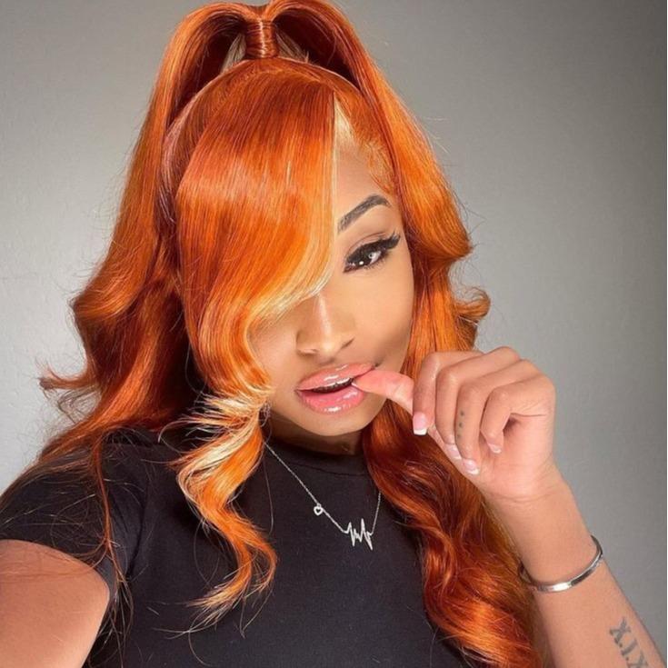 Bling Hair 180 Density Orange Ginger Body Wave 13x4 13x6 5x5 HD Lace Frontal Colored Wig Human Hair Glueless Wigs For Woman Natural Hairline