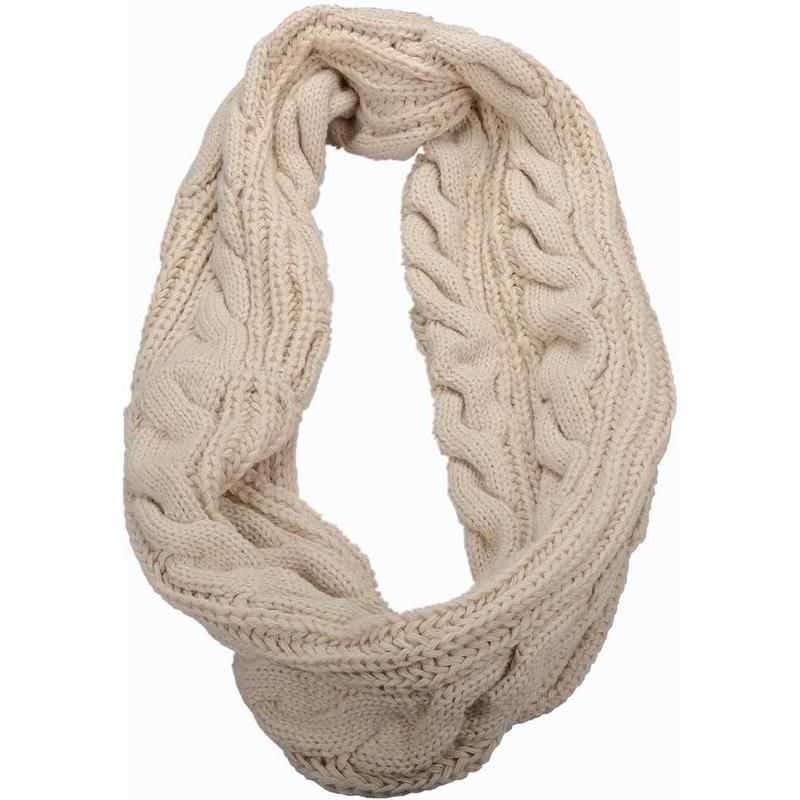 Womens Thick Ribbed Knit Winter Infinity Circle Loop Scarf