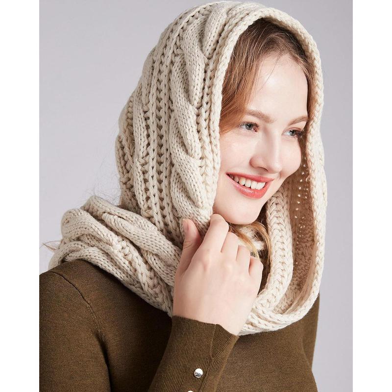 Womens Thick Ribbed Knit Winter Infinity Circle Loop Scarf