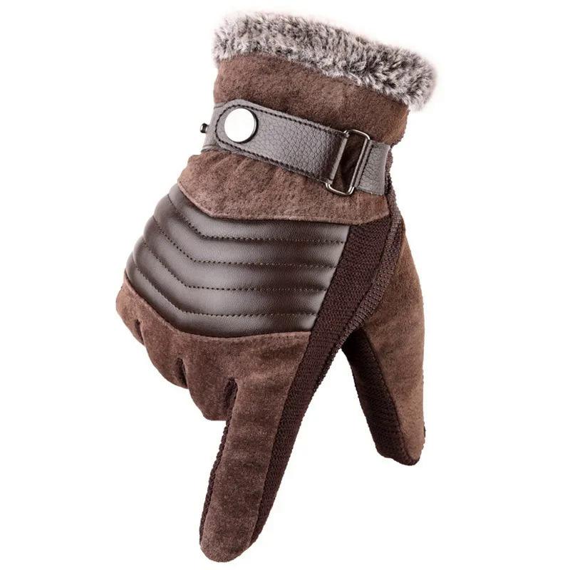 Touch Screen Winter Warm Men's Gloves Genuine Leather Casual Gloves Mittens for Men Outdoor Sport Full Finger Glove