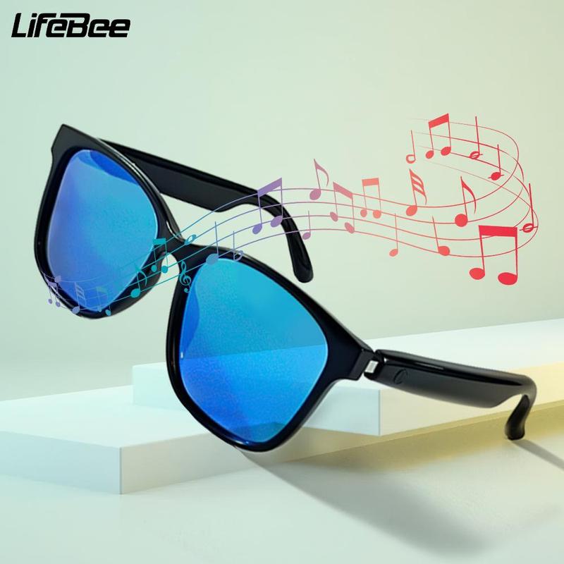 LIFEBEE GS-08 Smart Audio Glasses, 1 Count Wireless Smart Glasses with Voice Assistant & HD Calling, Outdoor Anti-blue Light Polarized Glasses for Driving, Multifunctional UV Protective Smart Glasses