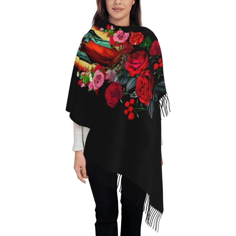 Virgin Mary Shawl Wrap For Women Virgen de Guadalupe Blanket Scarf Versatile Styling with Elegance