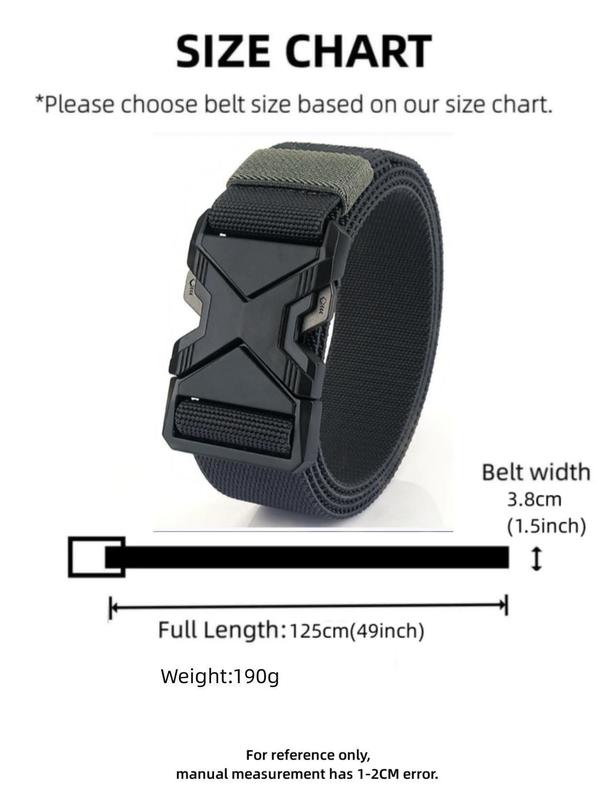 Men's Sporty Minimalist Tape Belt As Gift, Trendy Durable Tactical Belt, Fashion All-match Chic Basic Classic Clothes Accessories for Daily Use