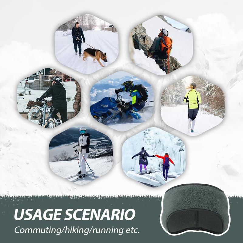 Solid Color Elastic High Density Shaker Fleece Warm Headband, Outdoor Riding Skiing Windproof Cold Head Band, Sports & Outdoor Accessories