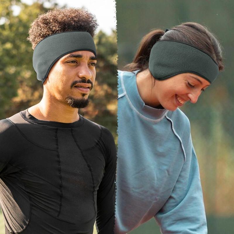 Solid Color Elastic High Density Shaker Fleece Warm Headband, Outdoor Riding Skiing Windproof Cold Head Band, Sports & Outdoor Accessories