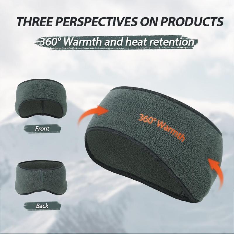 Solid Color Elastic High Density Shaker Fleece Warm Headband, Outdoor Riding Skiing Windproof Cold Head Band, Sports & Outdoor Accessories