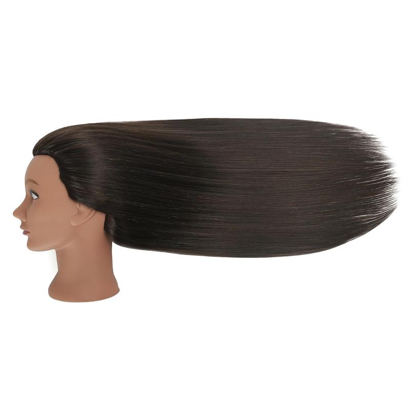 30 Inch Brown 80% Human Hair Mannequin  with Stand for Hairdresser Practice Braiding Styling  Manikin Doll