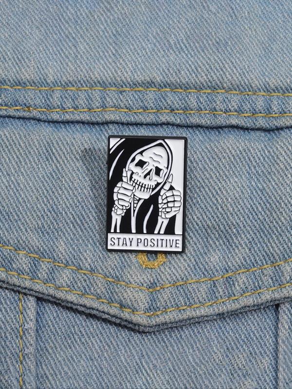 Fashionable Skull Design Brooch, Enamel Pin Suitable for Backpacks, Jeans, Scarves, Hats Decoration, Casual Alloy Accessories for Men & Women