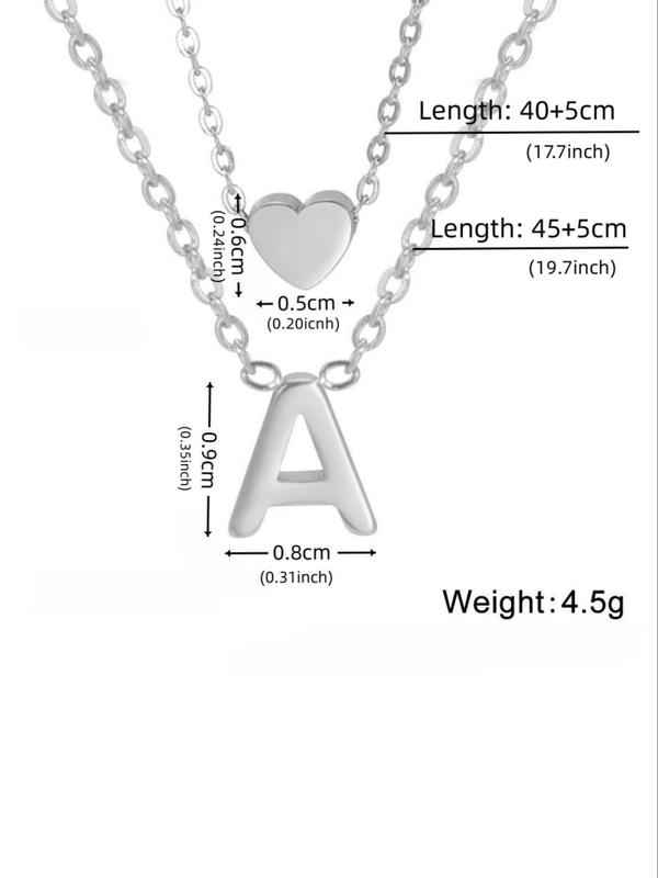 Multi-layer Letter Detail Necklace for Women Back To School, Summer Fall Fashion Jewelry for Party, Daily Clothing Decor, All-match & Exquisite Jewelry As Birthday Gift, Fall Outfits, Fall Freshness