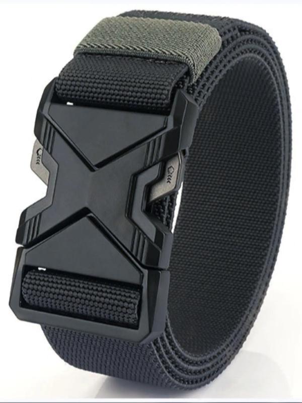 Men's Sporty Minimalist Tape Belt As Gift, Trendy Durable Tactical Belt, Fashion All-match Chic Basic Classic Clothes Accessories for Daily Use