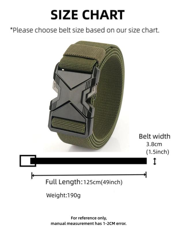 Men's Sporty Minimalist Tape Belt As Gift, Trendy Durable Tactical Belt, Fashion All-match Chic Basic Classic Clothes Accessories for Daily Use