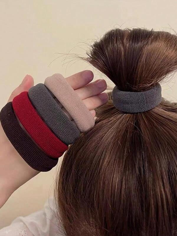 Solid Color Hair Tie, High Stretch Hair Tie, Casual Simple Hair Accessories for Women & Girls, Minimalist Headwear Suitable for Thick Hair