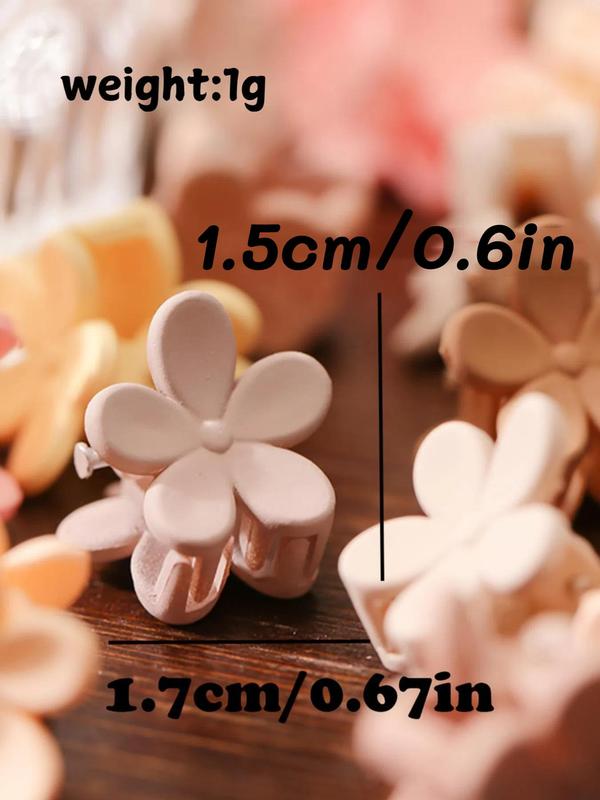 Cute Flower Shaped Hair Clips, Colorful Hair Accessories for Women & Girls, Minimalist Headwear Suitable for Thick Hair