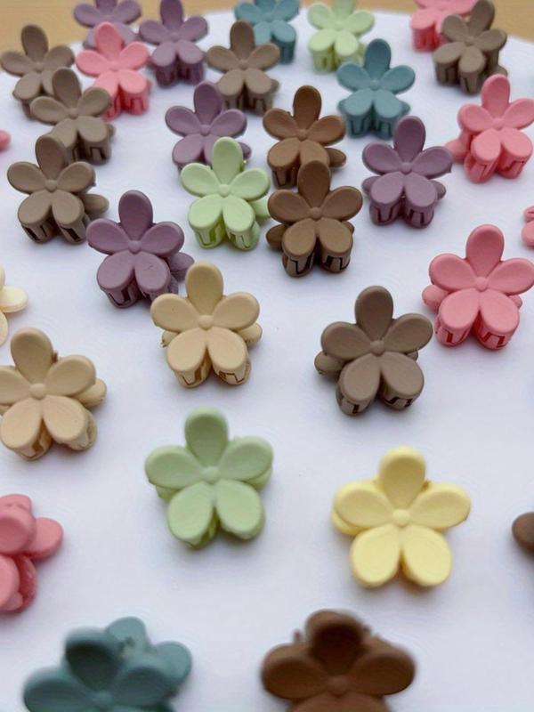 Cute Flower Shaped Hair Clips, Colorful Hair Accessories for Women & Girls, Minimalist Headwear Suitable for Thick Hair