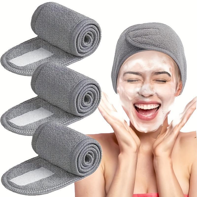 Adjustable Spa Facial Headband Set, 3 Counts set Multifunctional Soft Hair Band for Washing, Facial Skin Care Tools for Women