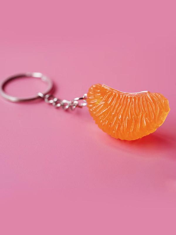 Cute Orange Shaped Keychain, Novelty Keychain for Men & Women, Fashion Keychain for Bag, Car, Phone Decoration