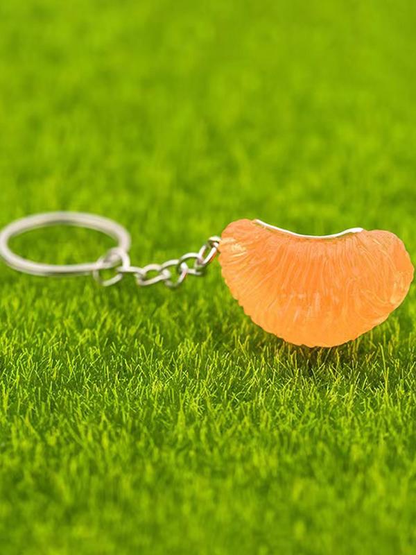 Cute Orange Shaped Keychain, Novelty Keychain for Men & Women, Fashion Keychain for Bag, Car, Phone Decoration