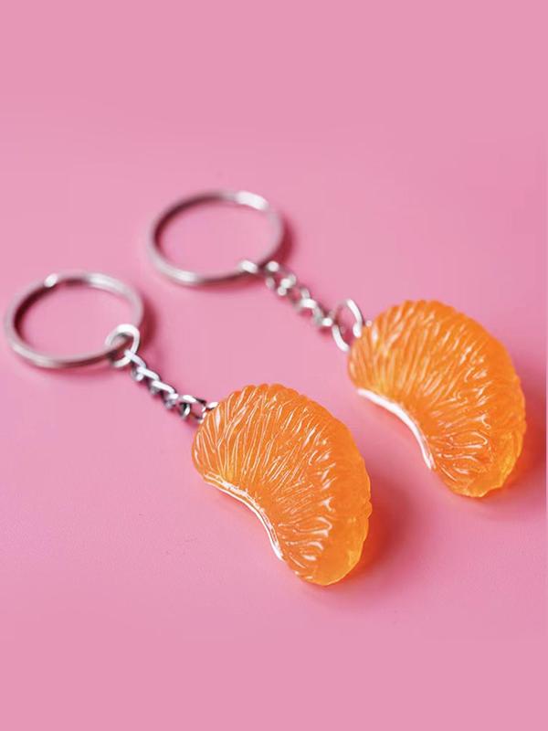 Cute Orange Shaped Keychain, Novelty Keychain for Men & Women, Fashion Keychain for Bag, Car, Phone Decoration