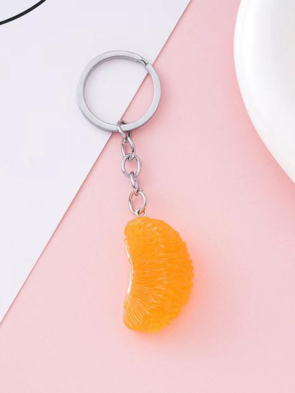 Cute Orange Shaped Keychain, Novelty Keychain for Men & Women, Fashion Keychain for Bag, Car, Phone Decoration