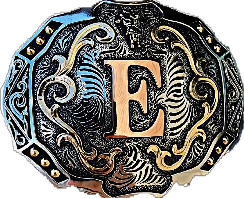 Handcrafted Western Buckle. Choose your Initial