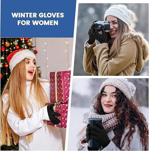 [Tiktok Made me Buy It] Womens Winter Gloves, Warm Thick Lined Touchscreen Gloves