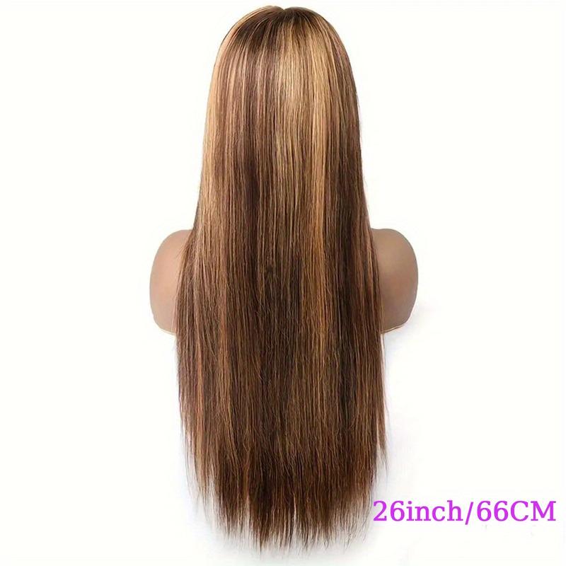 245% Density 4 27 Highlight Ombre Lace Front Wig Human Hair 13x5 Front HD Transparent Lace Pre Plucked Straight Front Wig Human Hair Brown Colored Honey Blonde Front Wig Human Hair