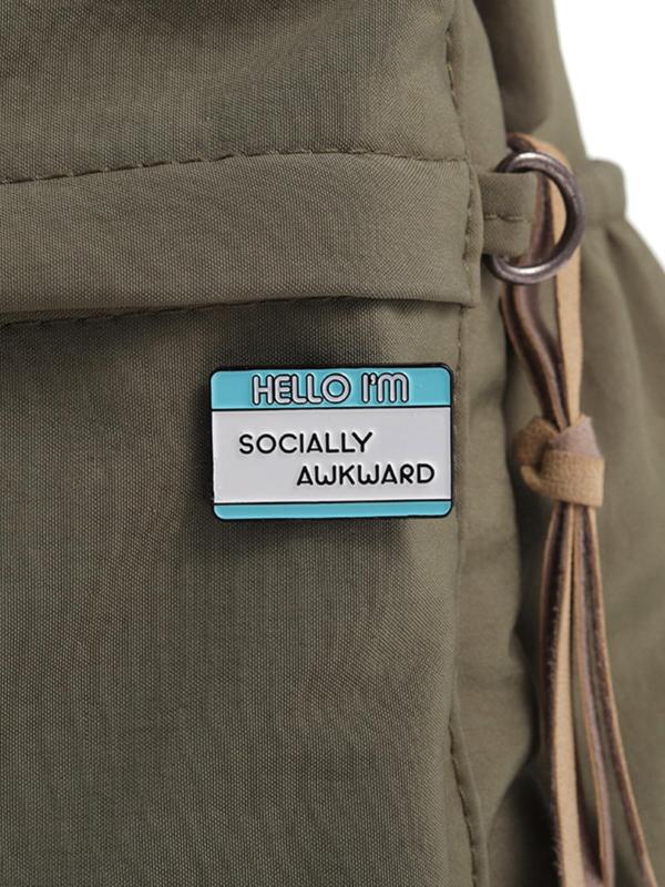 Social Anxiety Themed Brooch Set, Cute Cartoon Badge for Backpack & Clothes Collar, Fashion Accessories for Women & Men