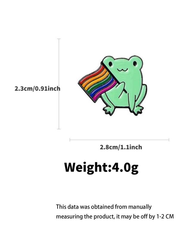  Cute Cartoon Animal Design Brooch, Frog Design Clothes Brooch, Fashion Alloy Badge for Women & Men School Bag