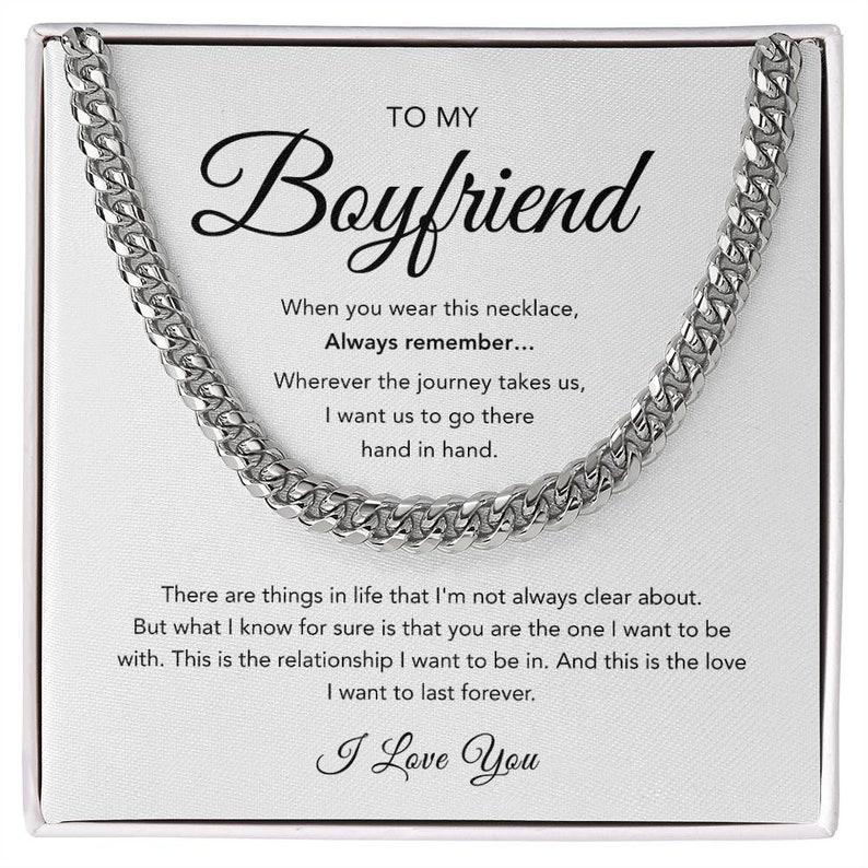 Boyfriend Cuban Chain Necklace, Promise Necklace For Boyfriend, Boyfriend Necklace, Valentines Day, anniversary gift for boyfriend, husband necklace