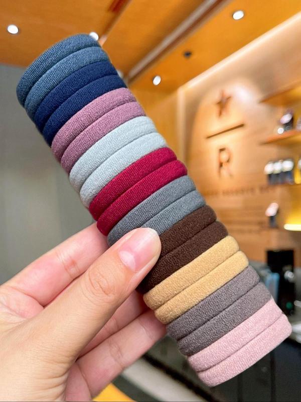 Solid Color Hair Tie (100pcs), High Stretch Hair Tie, Casual Simple Hair Accessories for Women & Girls, Minimalist Headwear Suitable for Thick Hair