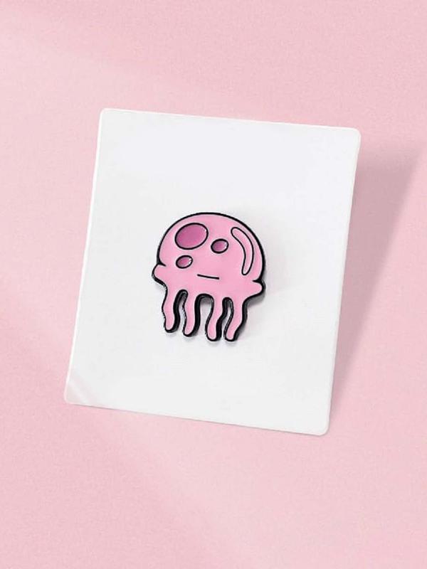 Cute Cartoon Jellyfish Design Brooch, Fashion Alloy Badge for Women & Men, Enamel Pin Suitable for Backpacks, Jeans, Scarves, Hats Decoration