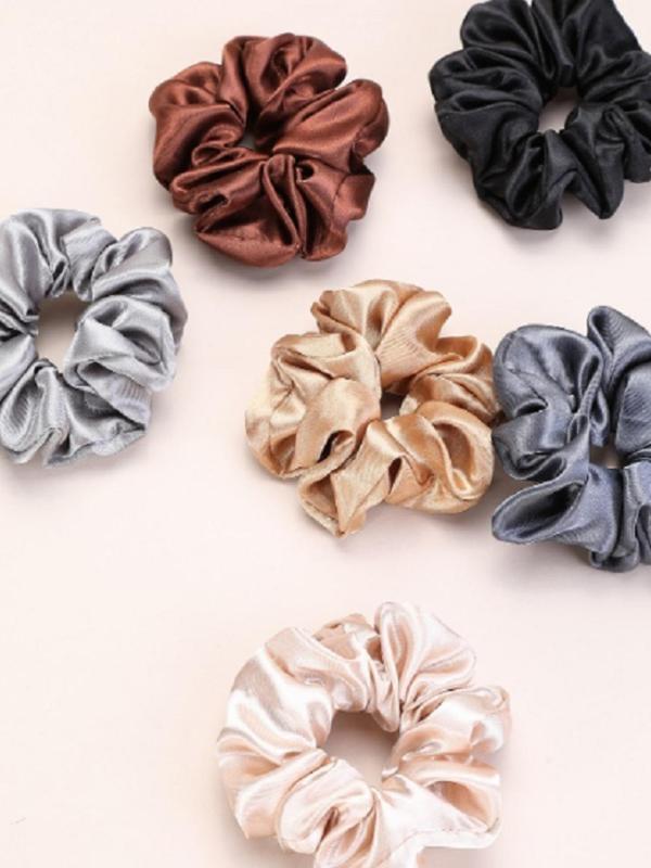 Multi-color Assorted Scrunchie Set, Women's Fashion Bright Satin Hair Ties, Hairstyle Tools, High Elasticity and Comfort Holiday Gifts Decorations. Suitable for Festivals, Travel