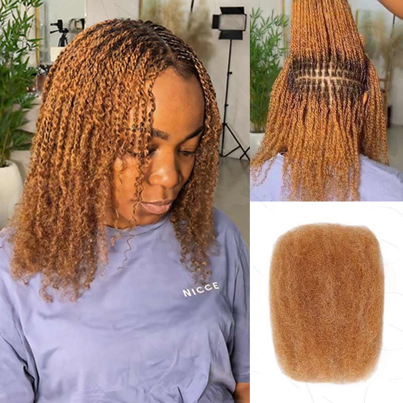 QVR 1 PCS Afro kinky Bulk Hair Extensions For Braiding Dreadlock Human Hair