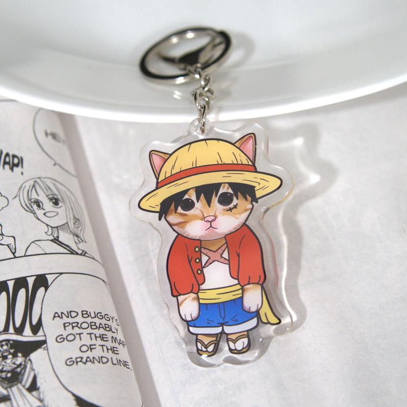 Pirate Cat Keychain | Double-Sided Acrylic Design