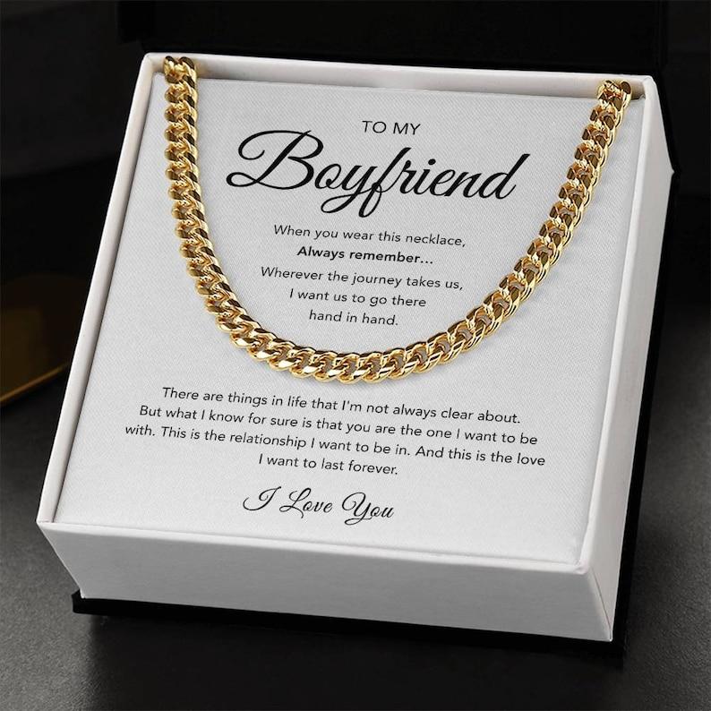 Boyfriend Cuban Chain Necklace, Promise Necklace For Boyfriend, Boyfriend Necklace, Valentines Day, anniversary gift for boyfriend, husband necklace