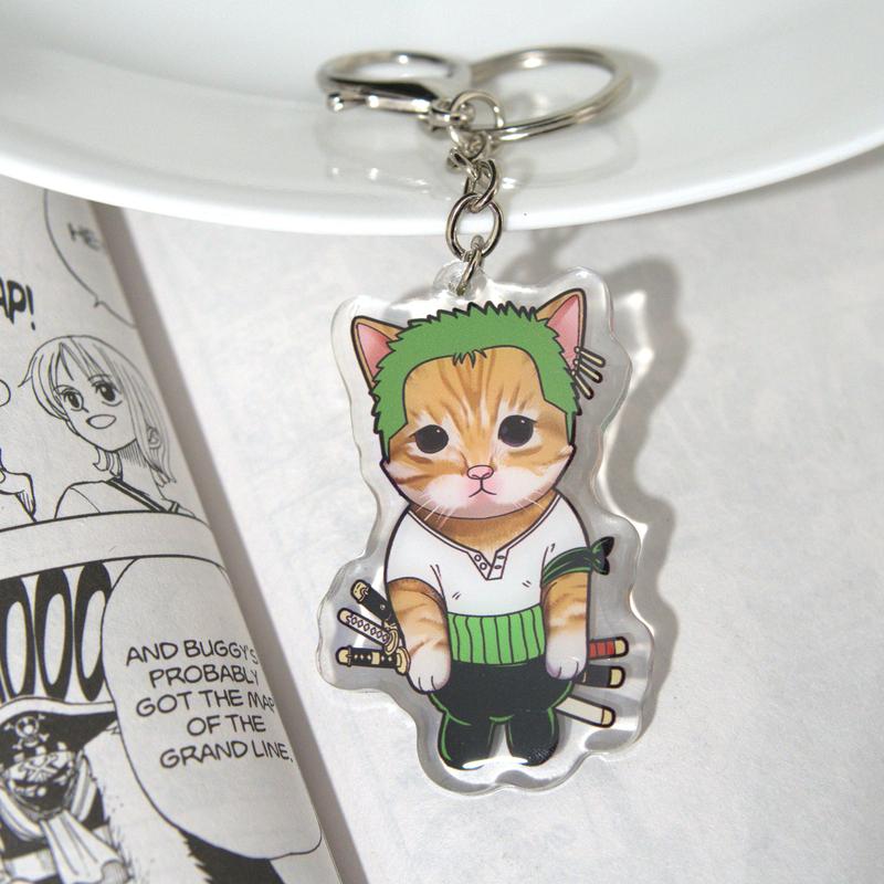 Pirate Cat Keychain | Double-Sided Acrylic Design