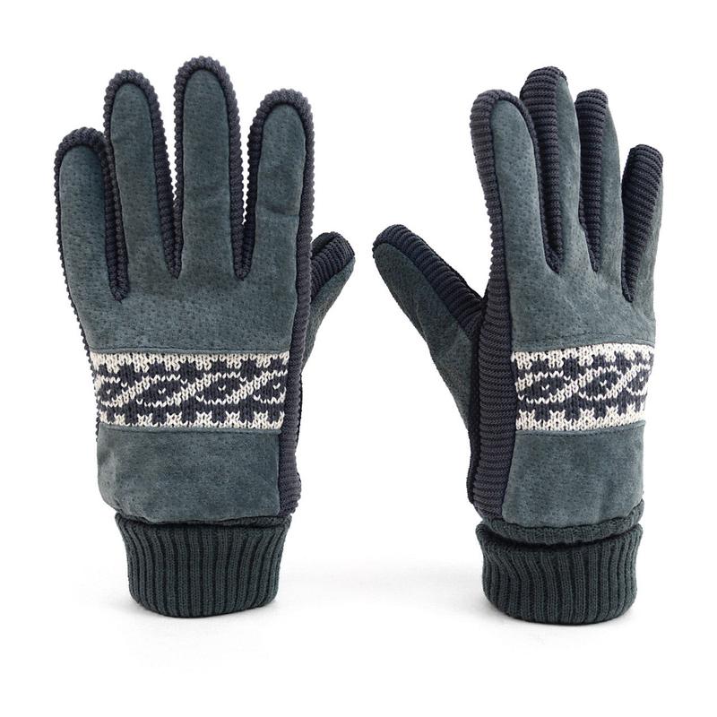 Men's Genuine Leather Non-Slip Grip Winter Gloves with Soft Acrylic Lining