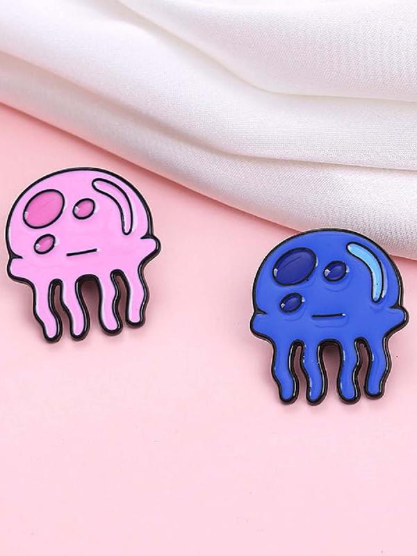 Cute Cartoon Jellyfish Design Brooch, Fashion Alloy Badge for Women & Men, Enamel Pin Suitable for Backpacks, Jeans, Scarves, Hats Decoration