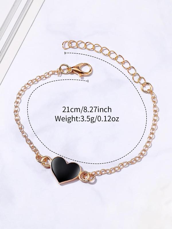 Women's Fashion Analog Quartz Watch & Heart Charm Bracelet, Elegant Trendy Rhinestone Decorated Round Dial Wristwatch & Exquisite Bracelet without Box