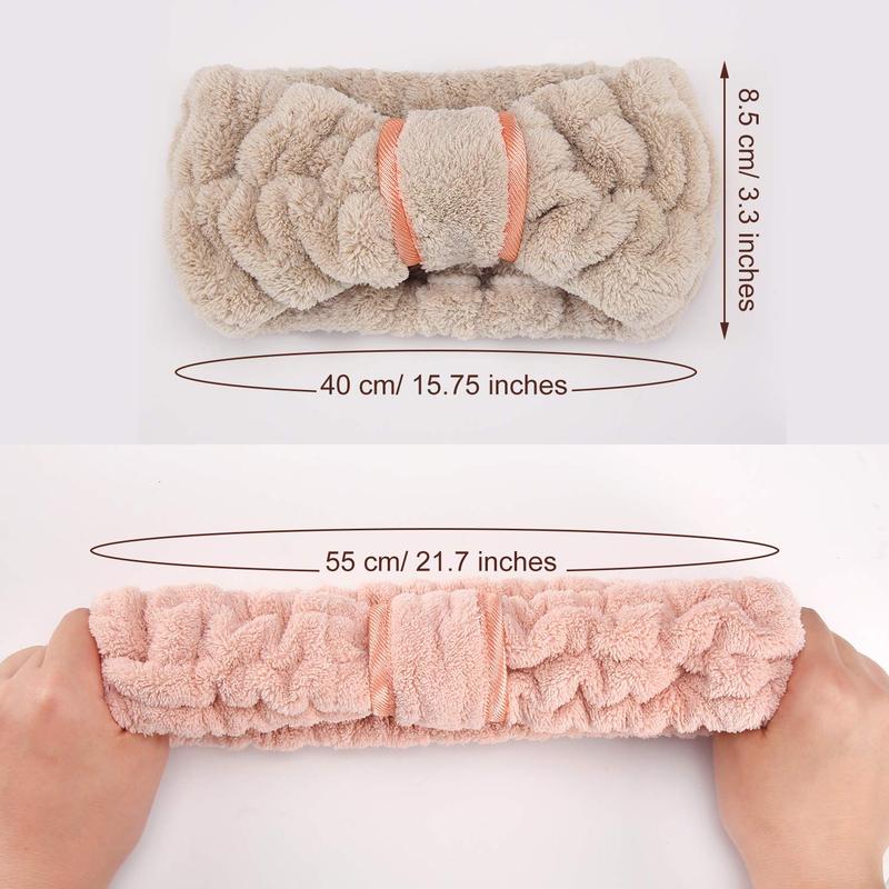 4 Pack Microfiber Spa Facial Makeup Headbands Elastic Terry Cloth Head Wrap for Women Girls Washing Face Shower Yoga Sports