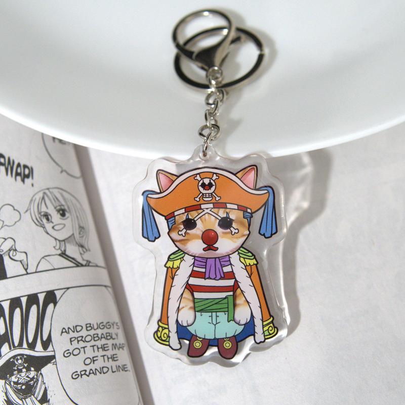 Pirate Cat Keychain | Double-Sided Acrylic Design