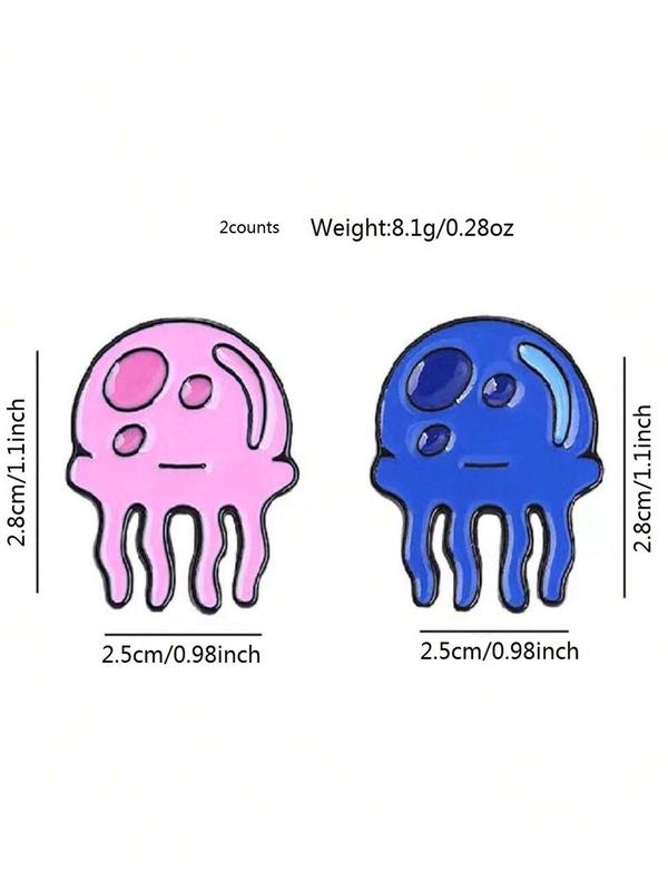 Cute Cartoon Jellyfish Design Brooch, Fashion Alloy Badge for Women & Men, Enamel Pin Suitable for Backpacks, Jeans, Scarves, Hats Decoration