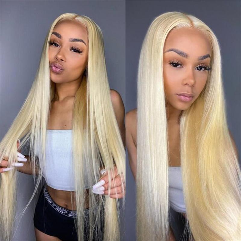 Megalook 613 Blonde Wig Glueless Human Wigs Minimalist 13x4 6x5 HD Pre Cut Lace Front Wigs Human Hair Pre Plucked Bleached Knots Ready to Wear