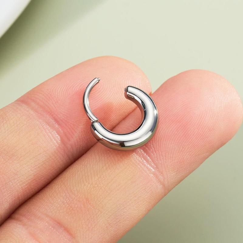 Oufer 16G Titanium Chunkier Septum High Polish Hinged Segment Septum Nose Piercing Ring Inner Diameter 8mm 10mm