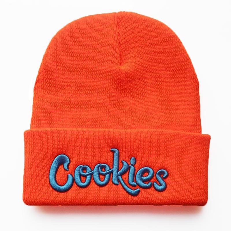 Unisex Letter Embroidery Knit Cap Cookies Y2K Beanies Casual Winter Warm Hats Hip-Hop Soft Stretch Warm Knitted Slouchy Cap