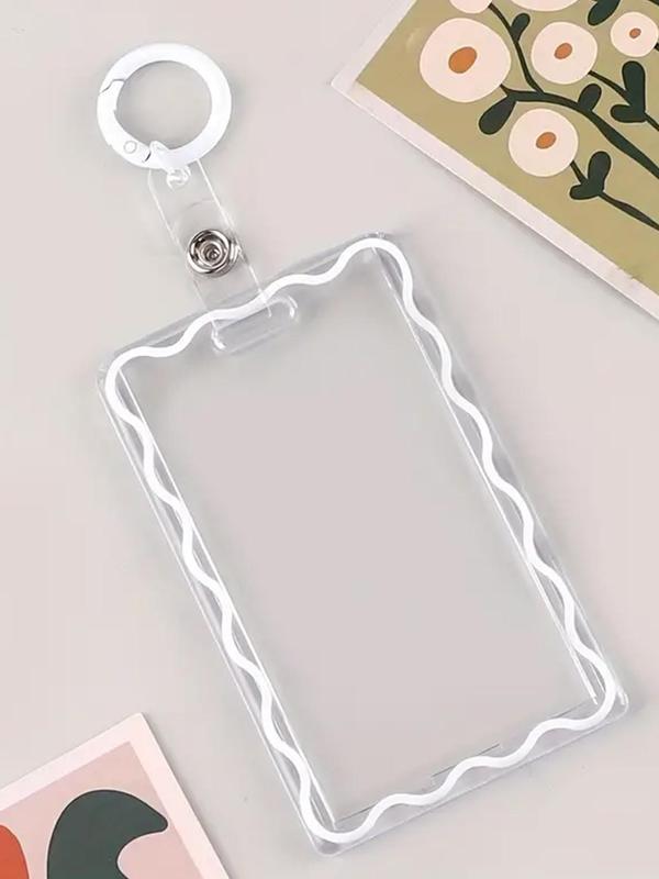 Creative Clear Transparent Acrylic Card Holder with Keychain, Multifunctional Keychain for Daily Use, Card Protective Cover Keychain for Office Supplies, School Supplies, Home Supplies, Back To School Gift