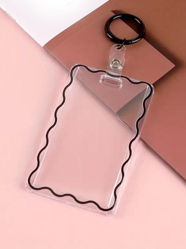 Creative Clear Transparent Acrylic Card Holder with Keychain, Multifunctional Keychain for Daily Use, Card Protective Cover Keychain for Office Supplies, School Supplies, Home Supplies, Back To School Gift