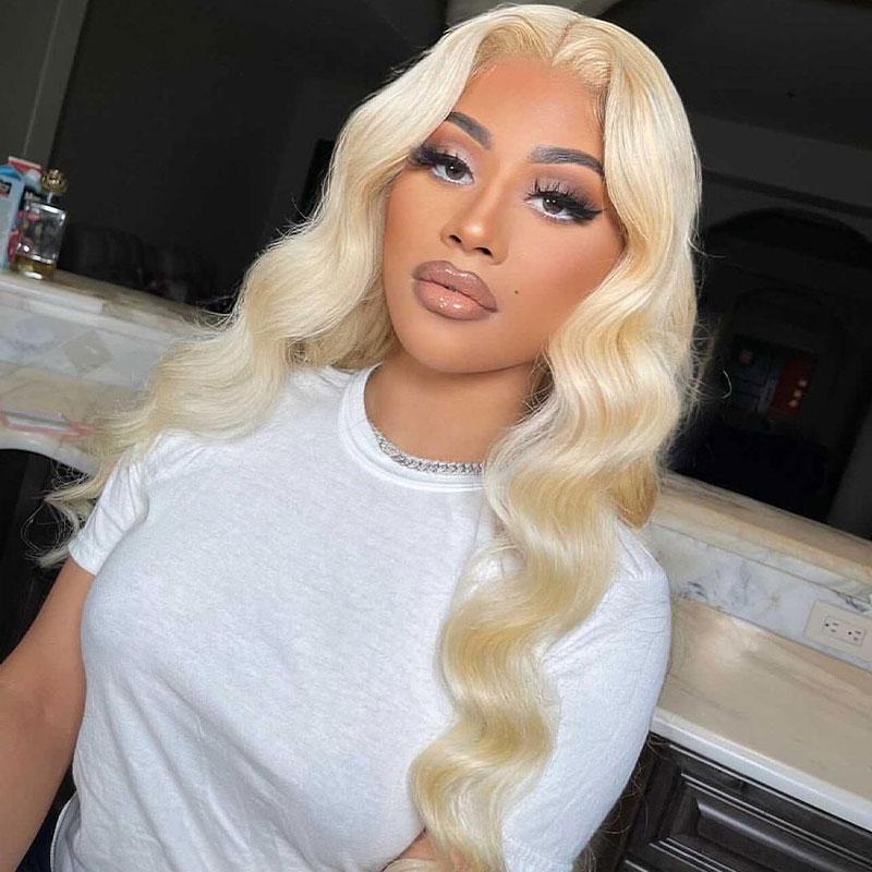 Megalook 613 Blonde Wig Glueless Human Wigs Minimalist 13x4 6x5 HD Pre Cut Lace Front Wigs Human Hair Pre Plucked Bleached Knots Ready to Wear