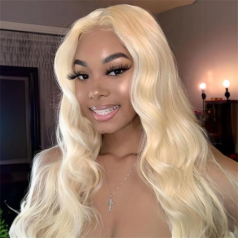 Megalook 613 Blonde Wig Glueless Human Wigs Minimalist 13x4 6x5 HD Pre Cut Lace Front Wigs Human Hair Pre Plucked Bleached Knots Ready to Wear